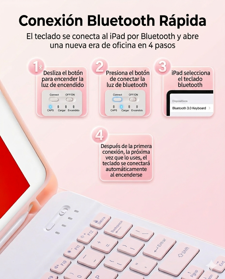 KIT TECLADO + MOUSE INALAMBRICO ROSA